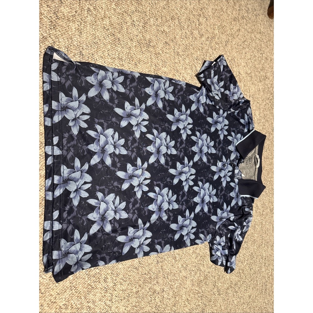 Mens Small Legend Golf Extreme Stretch Polo. Golf Polo. Blue Floral